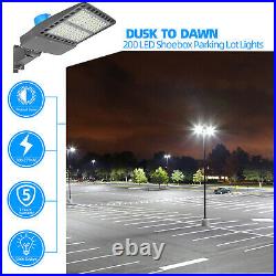 LED Parking Lot Light 200 Watt Commercial Outdoor IP65 Shoebox Street Pole Lamp