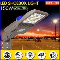 LED Parking Lot Light (21000LM) Dusk-to-Dawn Commercial Shoebox Pole Light 5000K