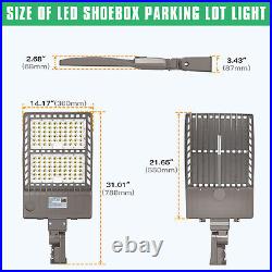 LED Parking Lot Light 320W 44,800LM with Adjustable Slip Fitter UL DLC Listed