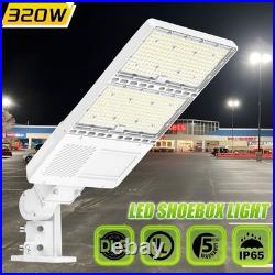 LED Parking Lot Light 320 Watt Dusk to Dawn Shoebox Fixture Commercial Pole Lamp