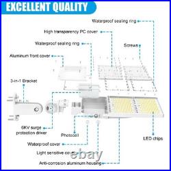 LED Parking Lot Light 320 Watt Dusk to Dawn Shoebox Fixture Commercial Pole Lamp