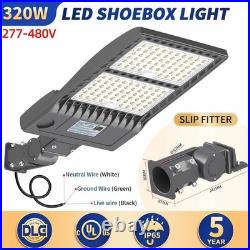 LED Parking Lot Light 480V 320W 48000LM Outdoor Commercial Area Shoebox Lighting