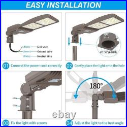 LED Parking Lot Light 480V 320W 48000LM Outdoor Commercial Area Shoebox Lighting