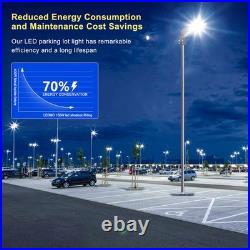 LED Parking Lot Light Adjustable Slip Fitter 150W Shoebox Street Pole Area Light