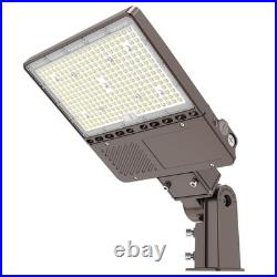 LED Parking Lot Light Adjustable Slip Fitter 150W Shoebox Street Pole Area Light