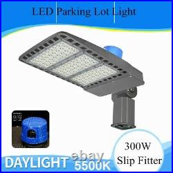LED Parking Lot Light Outdoor Street Pole Fixture Dusk to Dawn Commercial (300W)