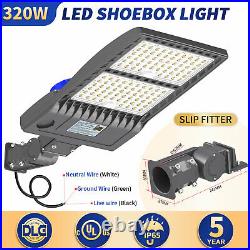 LED Parking Lot Light Shoebox Fixture Dusk to Dawn 320W Street Area Pole Lights