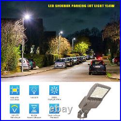 LED Parking Lot Light Shoebox Outdoor Street Security Lights 150W Dusk To Dawn