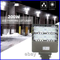 LED Parking Lot Lighting, 200Watt 24000 Lumens, with Dusk-to-Dawn Photocell Sensor