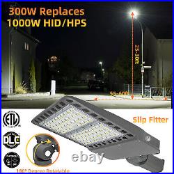 LED Parking Lot Lighting 5 PACK 300 Watt with Dusk to Dawn Photocell Slip Fitter