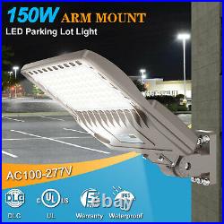 LED Parking Lot Lights 150W Outdoor Commercial Shoebox Street Pole Lamp 5000K UL