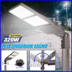 LED Parking Lot Lights 300W, UL Listed 48000LM Shoebox Pole Light With Photocell
