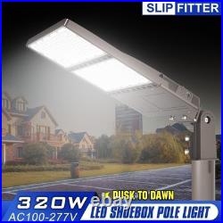 LED Parking Lot Lights 300W, UL Listed 48000LM Shoebox Pole Light With Photocell