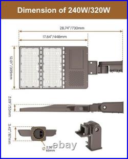 LED Parking Lot Lights 300W, UL Listed 48000LM Shoebox Pole Light With Photocell