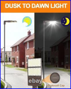 LED Parking Lot Lights 300W, UL Listed 48000LM Shoebox Pole Light With Photocell