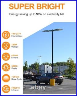 LED Parking Lot Lights 300W, UL Listed 48000LM Shoebox Pole Light With Photocell