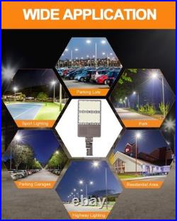 LED Parking Lot Lights 300W, UL Listed 48000LM Shoebox Pole Light With Photocell