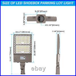 LED Parking Lot Lights 320W 100-277V Outdoor Commercial Shoebox Area Pole Light