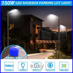 LED Parking Lot Pole Light Fixture 150W Waterproof Commercial Street Area Lights
