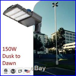 LED Parking Lot Shoebox Light 150 300W Dusk to Dawn Photocell Pole Fixture Area