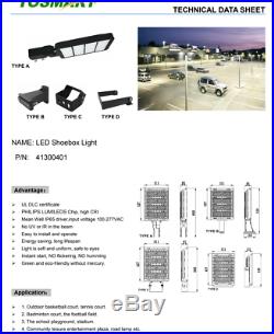 LED Parking Lot Shoebox Light with Slip Fitter Mount Bracket 300 Security Area