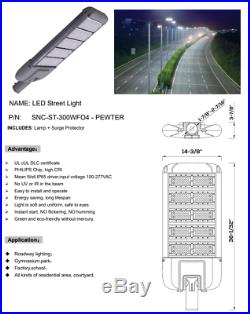 LED Pewter Street Light. Factory, Industrial, Security, Parking Light. 300 Watt