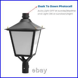 LED Post Top Light 60W Dusk to Dawn Garden Street Pole Area Light Photocell