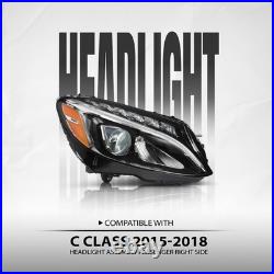 LED Right Headlight Assembly Fit Benz C-Class C300 W205 2015-2018