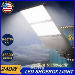LED Shoebox Area Lighting 240W 33600LM Outdoor Stadium Flood Security Rose Light