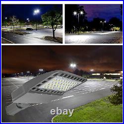 LED Shoebox Light 200W Dusk-to-Dawn Commercial Parking Lot Street Area Pole Lamp