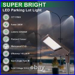 LED Shoebox Parking Lot light Fixture 300W5700K Replace 800W MH Area Road light
