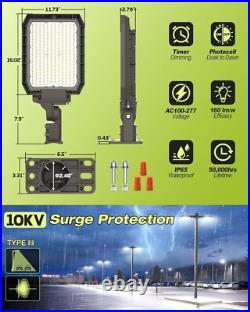 LED Shoebox Pole Light Dusk To Dawn Outdoor Street Parking Lot 320W 300W 280W
