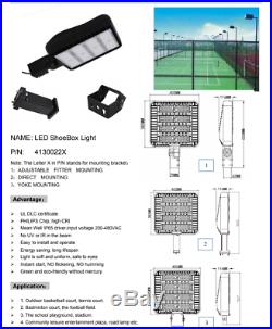 LED Shoebox/ Pole Light Parking Lot Light, Area Light Car Lot, 300 Watt 100-277
