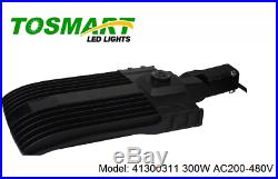 LED Shoebox Pole Light Slim Black 300 Watt Street Light, Parking Lot 200-480V