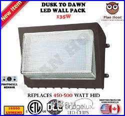 LED Wall Pack Dusk to Dawn 135 Watts Outdoor Commercial Replaces 450 500W HID