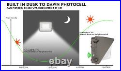 LED Wall Pack Light Outdoor 120W 5000K With Photocell Dusk to Dawn IP65 2Pack