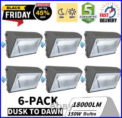 LED Wall Pack Lighting, 6 Pack 150 Watt 18000 Lumens with Dusk to Dawn Photocell