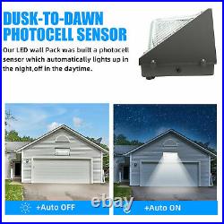 LED Wall Pack Outside Lamp Dusk to Dawn Photocell, 5500K 150W Commercial Lighting