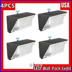 70W 125W 150W LED Wall Pack Light With Dusk-to-Dawn Photocell - Outdoor Security Lighting, Black, WYZM