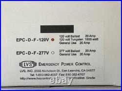 LVS EPC-D-F-120V Emergency Power Lighting Control 120V 20A 1800w New