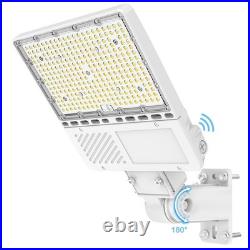 Led Parking Lot Light Fixture 200W Dust to Dawn with Photocell Shoebox Pole Lamp