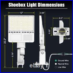 Led Parking Lot Light Fixture 200W Dust to Dawn with Photocell Shoebox Pole Lamp