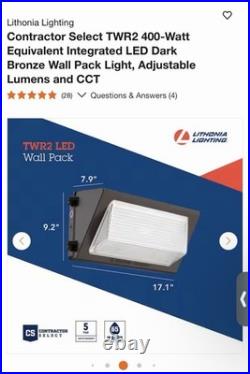 Lithonia Lighting 17 Led Wall Pack Outdoor Light Fixture 3 Way TWR2 Bronze New