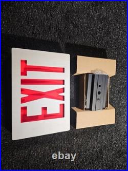 Lithonia Lighting LE S 1 R EL N BAA Die-Cast Aluminum Exit Sign, Red Letter