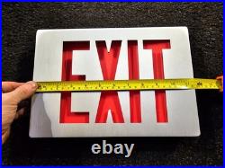 Lithonia Lighting LE S 1 R EL N BAA Die-Cast Aluminum Exit Sign, Red Letter