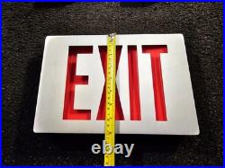 Lithonia Lighting LE S 1 R EL N BAA Die-Cast Aluminum Exit Sign, Red Letter