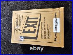 Lithonia Lighting LE S 1 R EL N BAA Die-Cast Aluminum Exit Sign, Red Letter