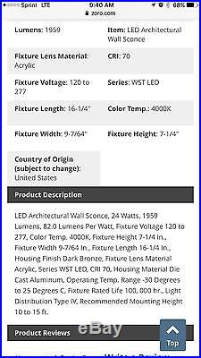 Lithonia Lighting WST LED 1 110A700/40K SR2 Sconce Wall Pack Site Lighting NIB