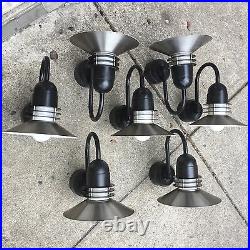 Lot of 7 large Architectural Area Lighting Exterior Wall Mount Industrial Lights