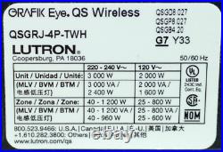 Lutron QSGRJ-4P-TWH GRAFIK Eye QS Wireless Controller Used No Face Plate